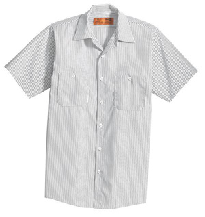 CornerStone Industrial Stripe Work Shirt Short Sleeve